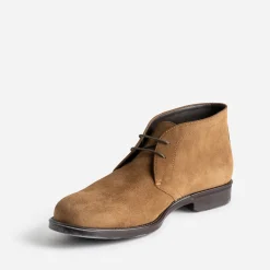 Eram Boots^Chunky boots beige foncé cuir velours TAUPE