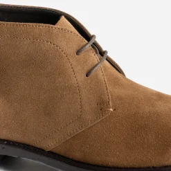 Eram Boots^Chunky boots beige foncé cuir velours TAUPE
