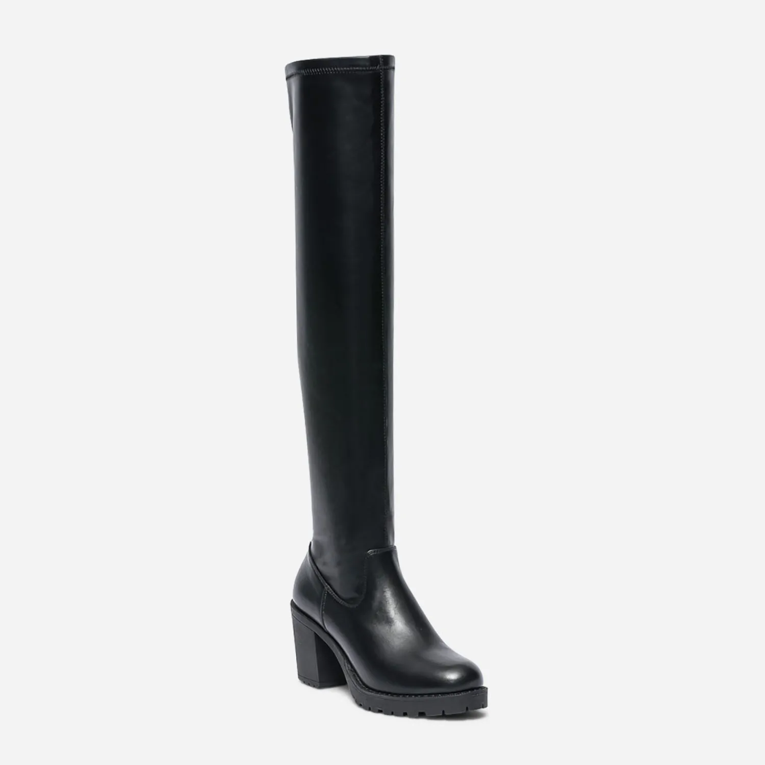 Texto Bottes^Cuissarde e à semelle crantée NOIR