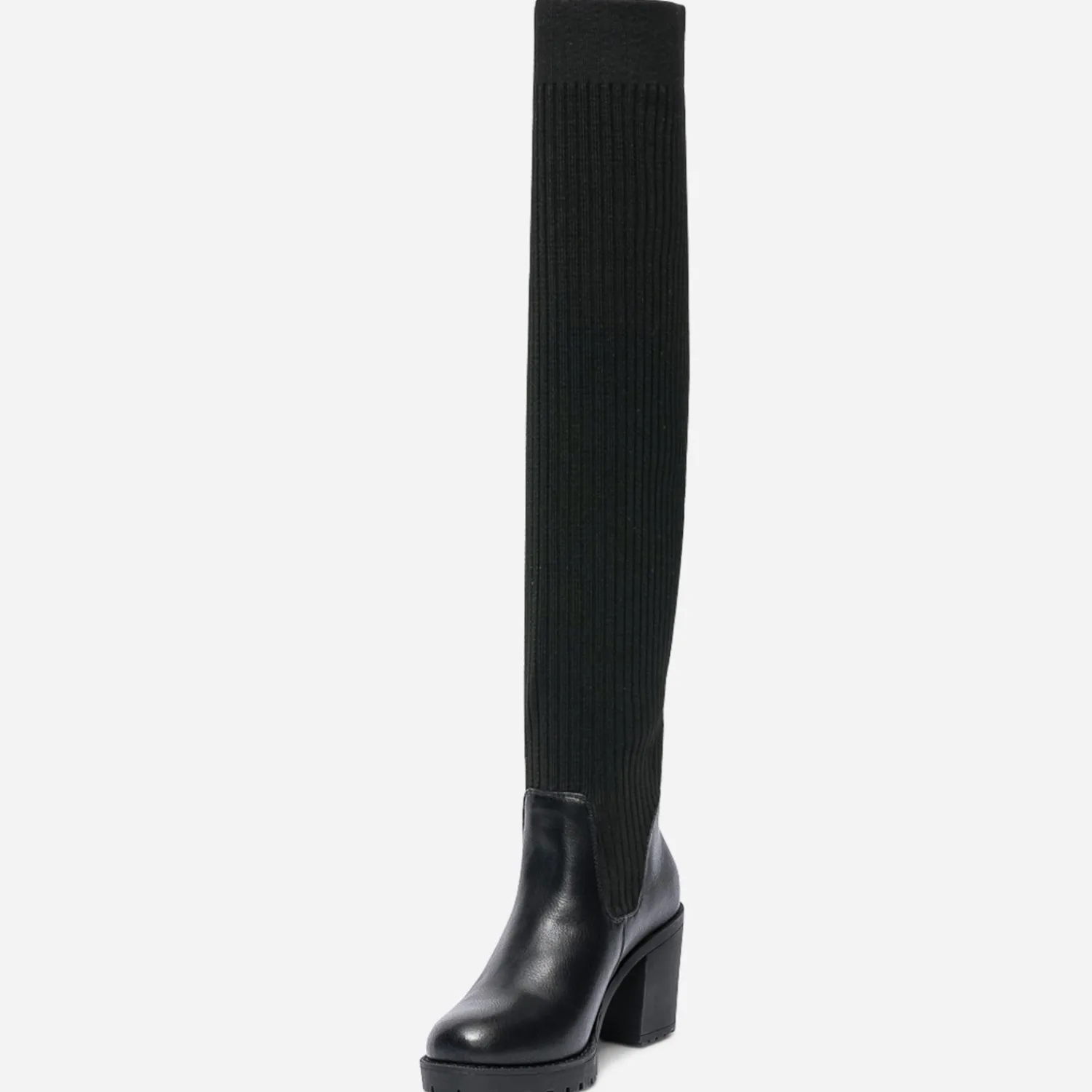 Texto Bottes^Cuissarde-chaussette e NOIR