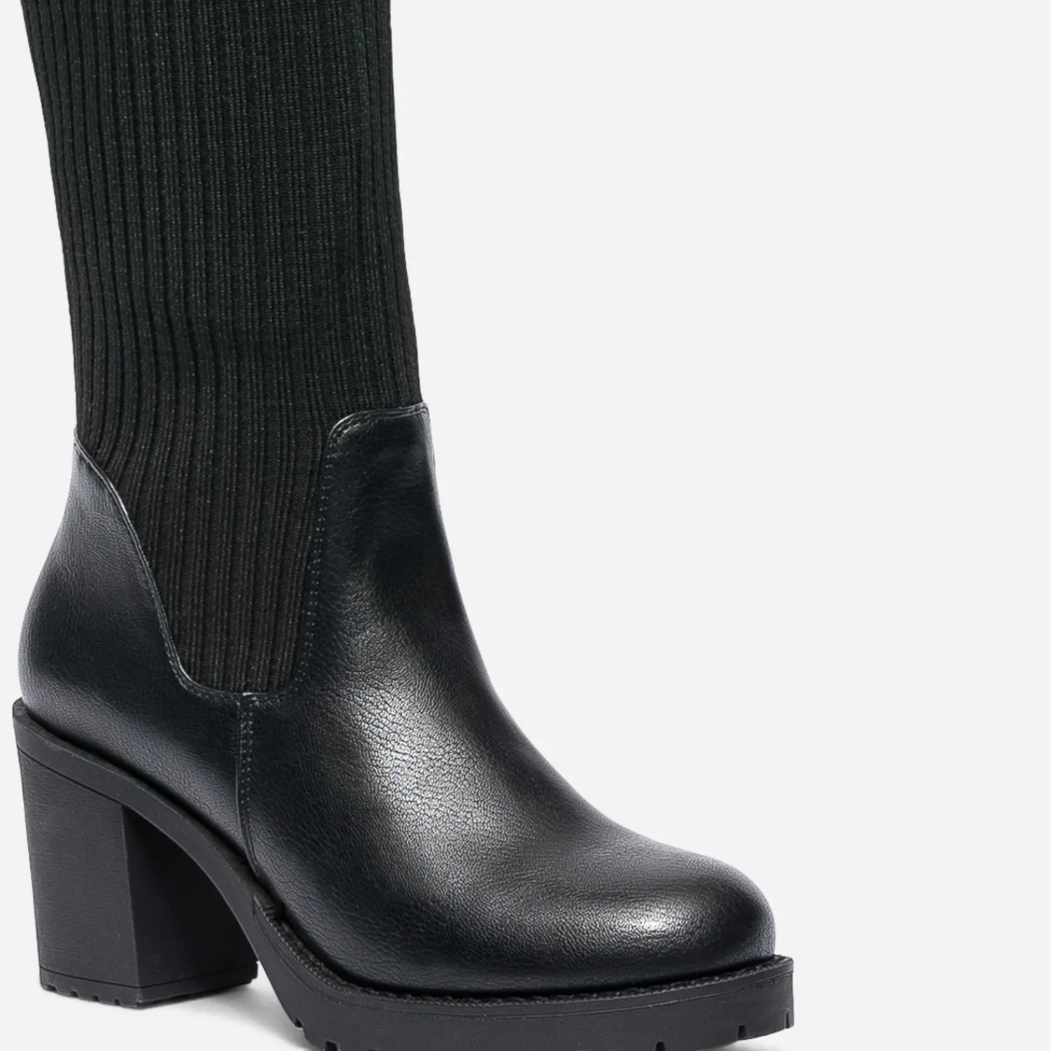 Texto Bottes^Cuissarde-chaussette e NOIR