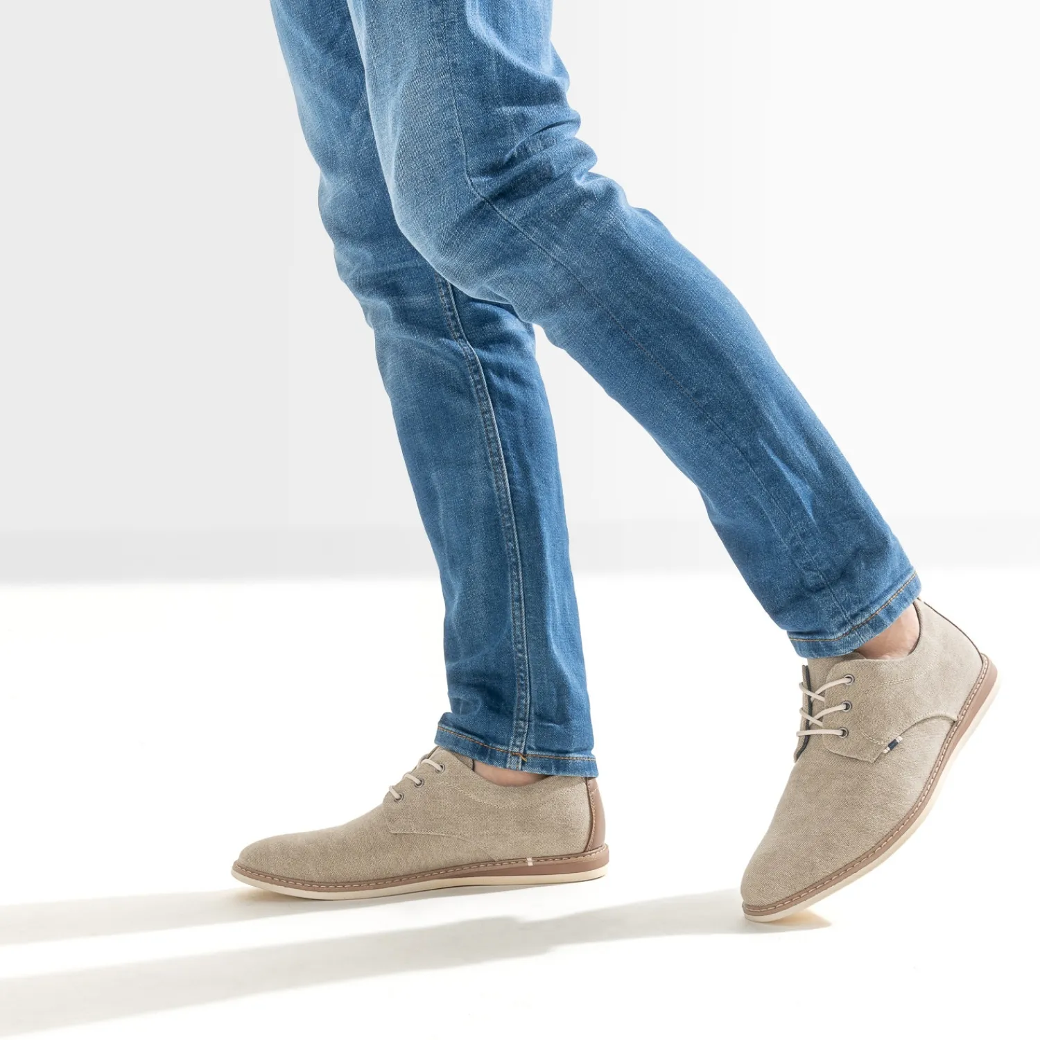 Eram Chaussures De Ville|Baskets/Tennis^Derby chiné en textile BEIGE