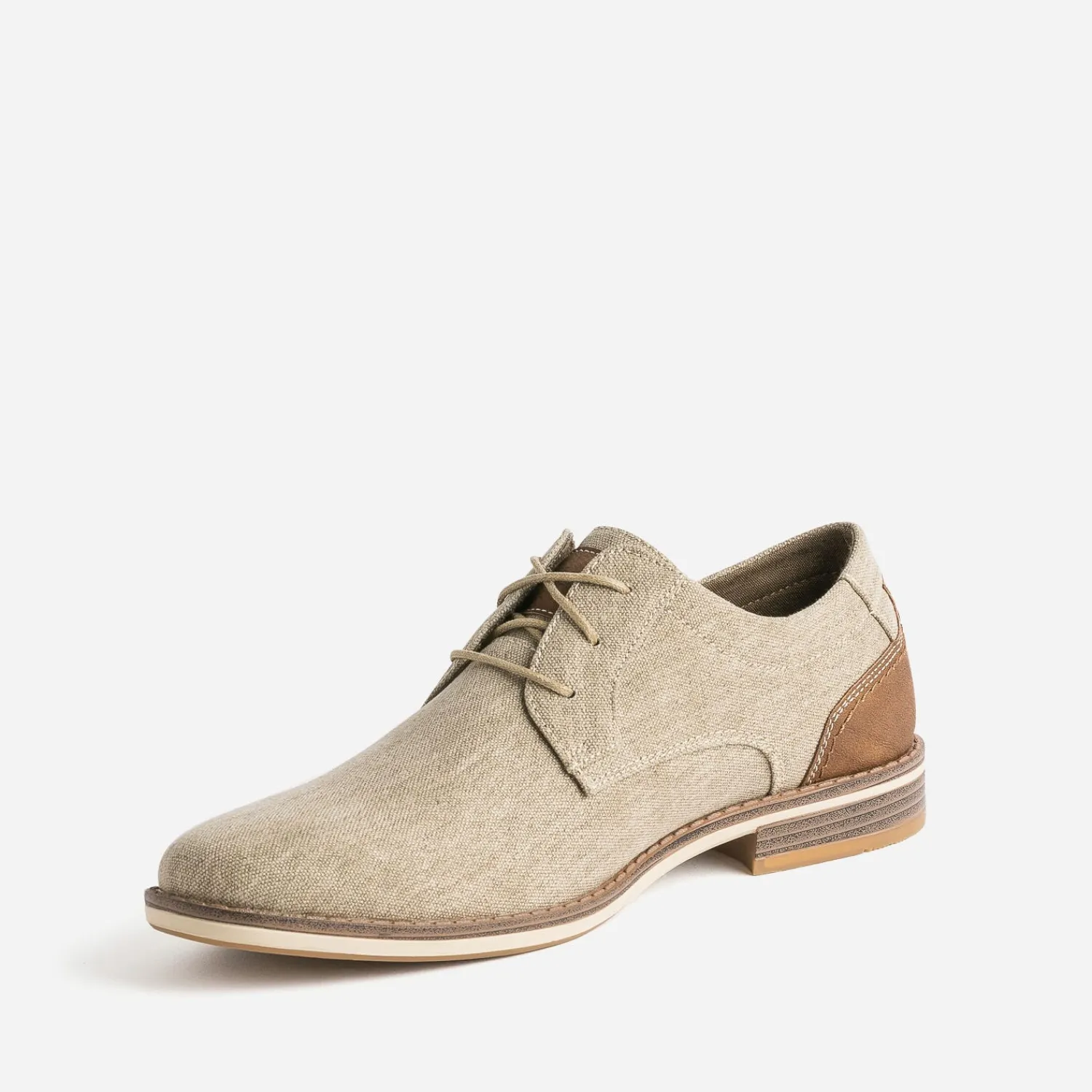 Eram Chaussures De Ville^Derby en textile chiné BEIGE