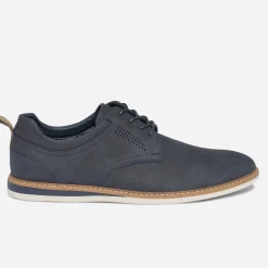 Eram Chaussures De Ville^Derby bleu en cuir perforé MARINE