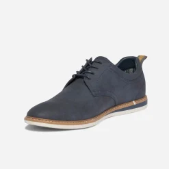 Eram Chaussures De Ville^Derby bleu en cuir perforé MARINE