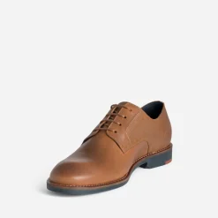 Eram Chaussures De Ville^Derby camel cuir embossé COGNAC