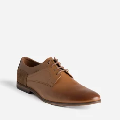 Eram Chaussures De Ville^Derby camel en cuir COGNAC