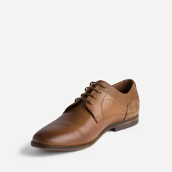 Eram Chaussures De Ville^Derby camel en cuir COGNAC