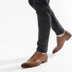 Eram Chaussures De Ville^Derby camel en cuir éco-conçu COGNAC