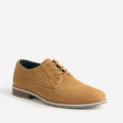 Eram Chaussures De Ville^Derby camel en cuir velours embossé COGNAC