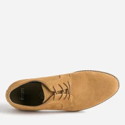 Eram Chaussures De Ville^Derby camel en cuir velours embossé COGNAC