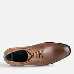 Eram Chaussures De Ville^Derby éco-conçu cuir lacet marine COGNAC
