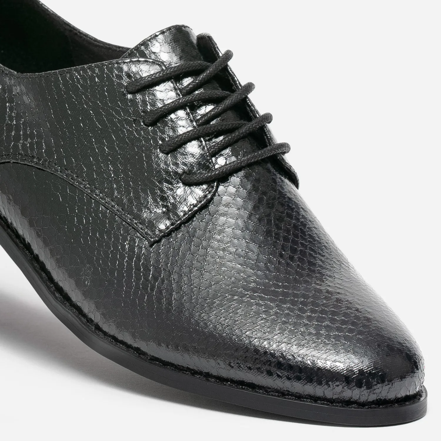 Eram Derbies^Derby éco-conçu verni effet python NOIR