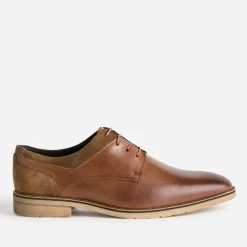 Eram Chaussures De Ville^Derby cuir détails cuir velours COGNAC