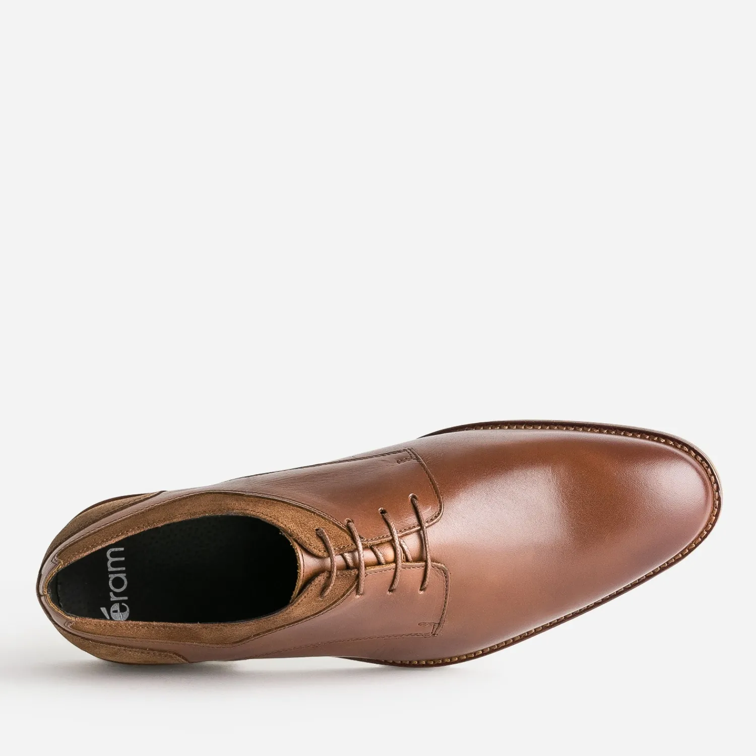 Eram Chaussures De Ville^Derby cuir détails cuir velours COGNAC