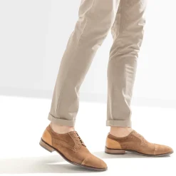 Eram Chaussures De Ville^Derby cuir velours éco-conçu COGNAC