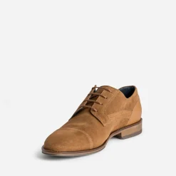 Eram Chaussures De Ville^Derby cuir velours éco-conçu COGNAC