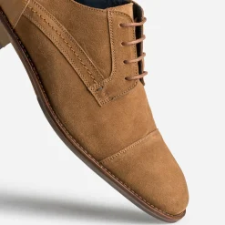 Eram Chaussures De Ville^Derby cuir velours éco-conçu COGNAC