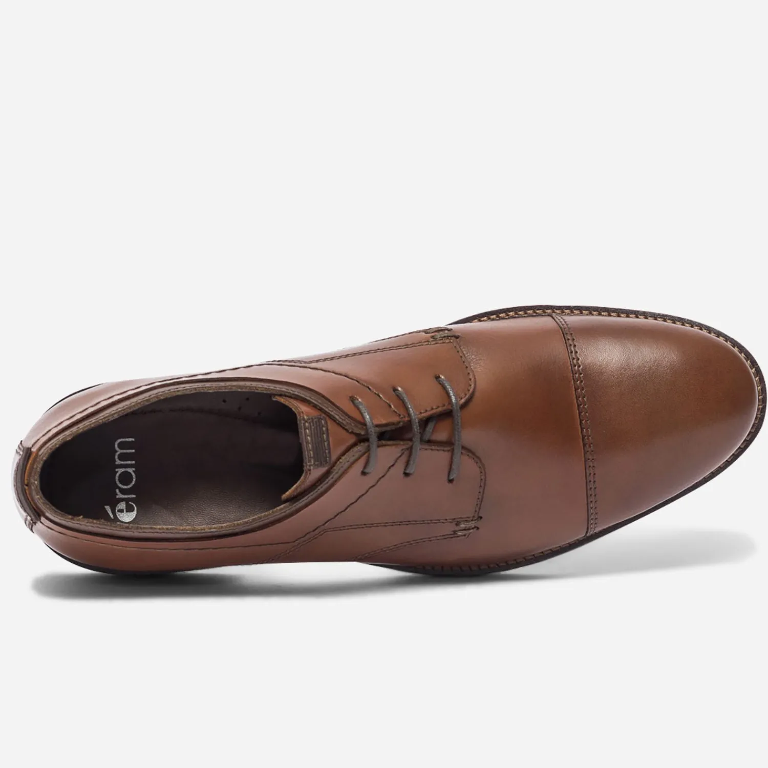 Eram Chaussures De Ville^Derby en cuir à double col COGNAC