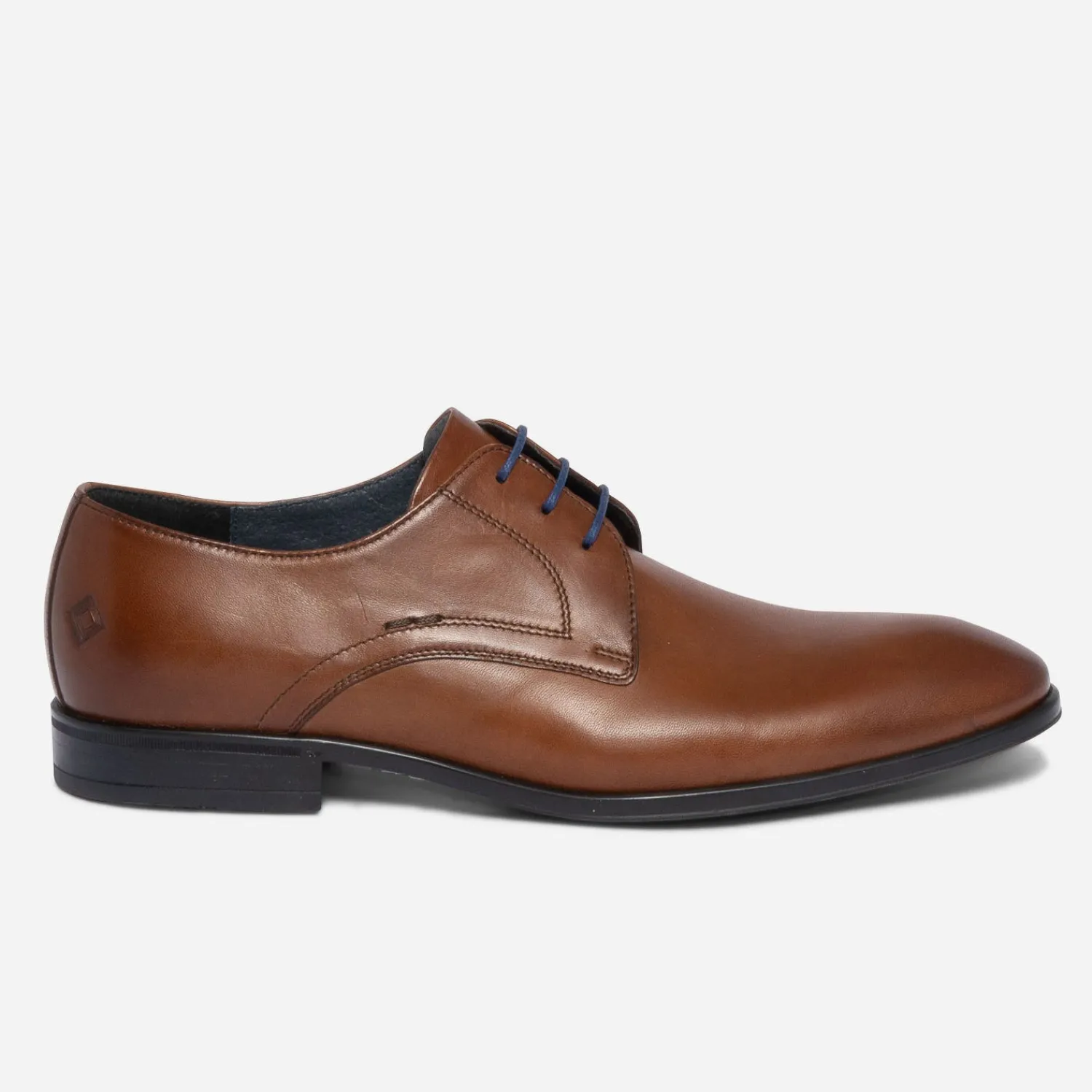 Eram Chaussures De Ville^Derby en cuir à lacet bleu COGNAC