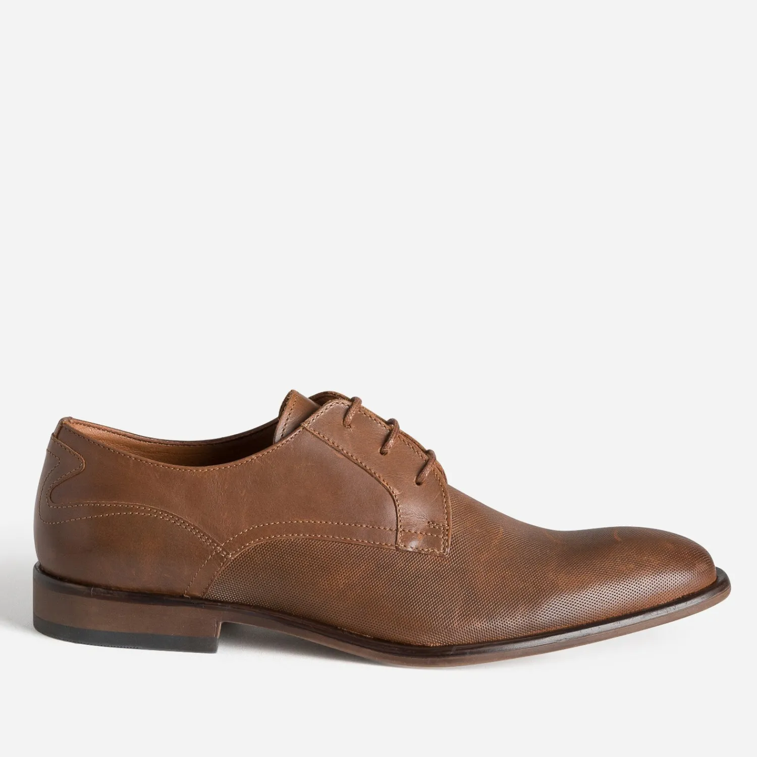 Eram Chaussures De Ville^Derby en cuir embossé COGNAC