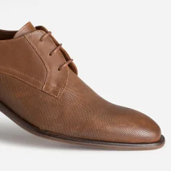 Eram Chaussures De Ville^Derby en cuir embossé COGNAC