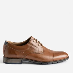 Eram Chaussures De Ville^Derby en cuir ligne perforée COGNAC
