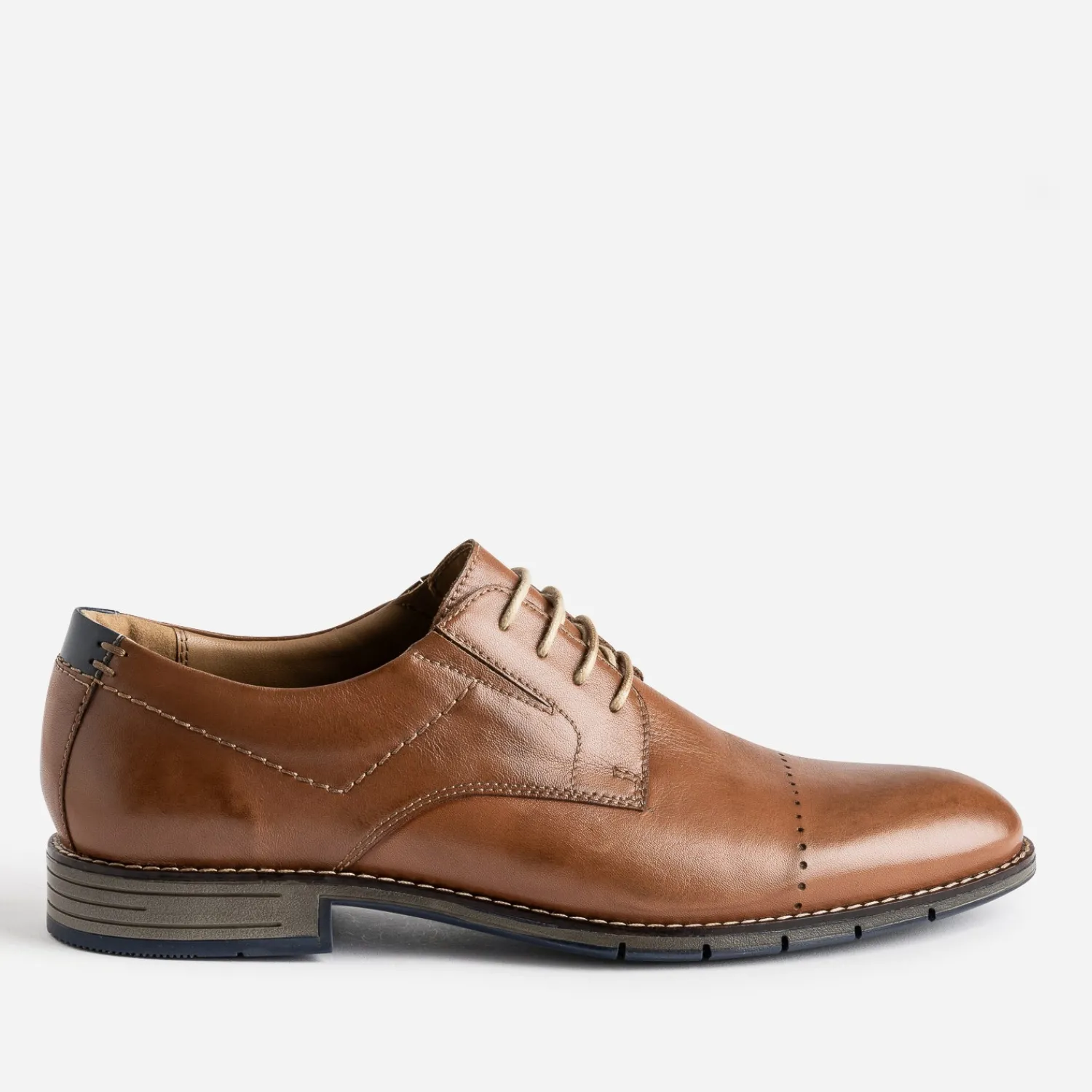 Eram Chaussures De Ville^Derby en cuir ligne perforée COGNAC