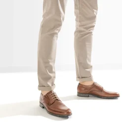 Eram Chaussures De Ville^Derby en cuir ligne perforée COGNAC