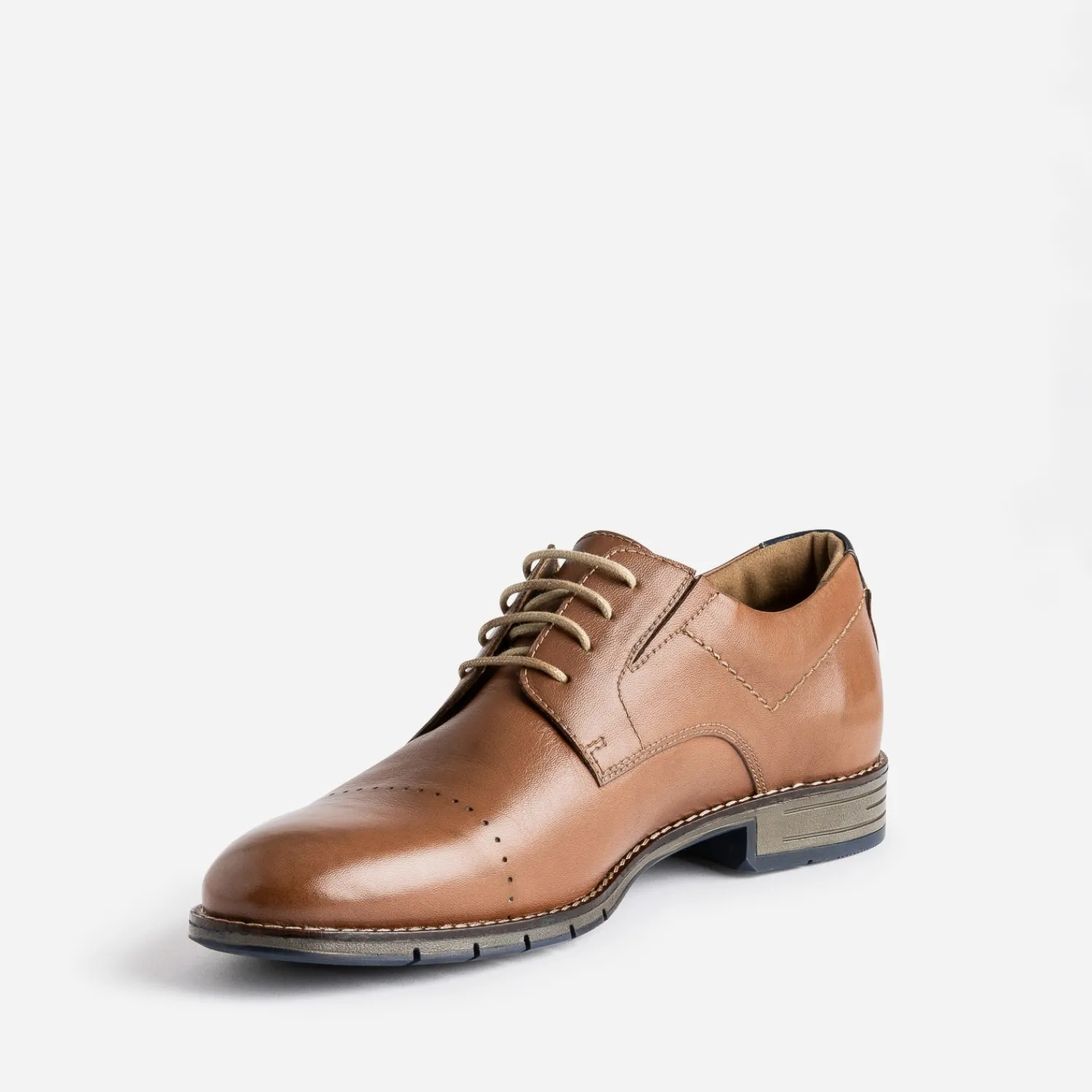 Eram Chaussures De Ville^Derby en cuir ligne perforée COGNAC