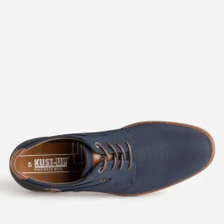 Eram Chaussures De Ville^Derby confort bleu en textile rainuré MARINE