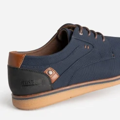 Eram Chaussures De Ville^Derby confort bleu en textile rainuré MARINE