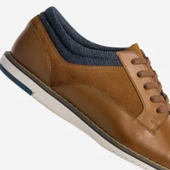 Eram Chaussures De Ville^Derby confort mix cuir et textile CAMEL