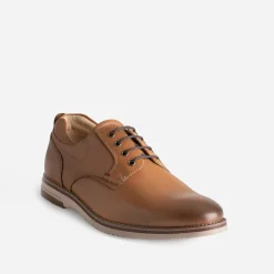 Eram Chaussures De Ville^Derby confort éco-conçu en cuir COGNAC