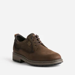 Fluchos Chaussures De Ville^Derby confort en cuir nubuck MARRON