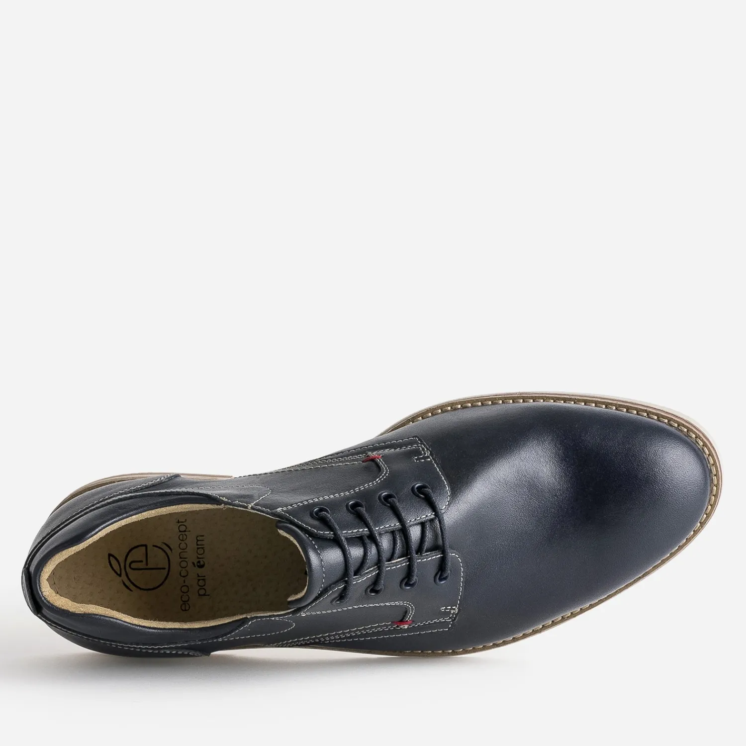 Eram Chaussures De Ville^Derby confort éco-conçu en cuir MARINE