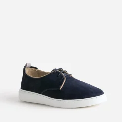 Eram Baskets/Tennis^Derby confort en cuir velours MARINE