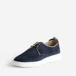 Eram Baskets/Tennis^Derby confort en cuir velours MARINE