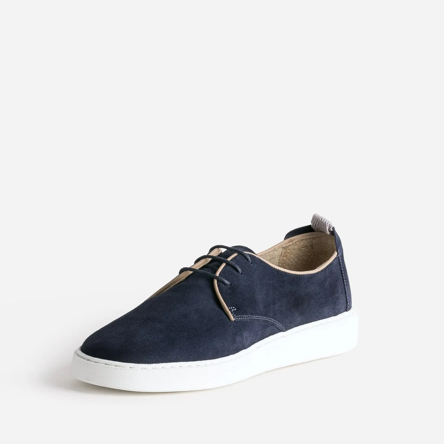 Eram Baskets/Tennis^Derby confort en cuir velours MARINE