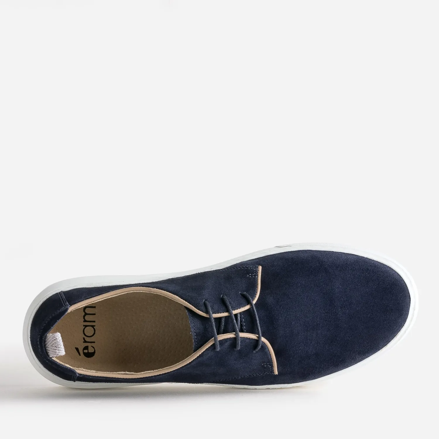 Eram Baskets/Tennis^Derby confort en cuir velours MARINE