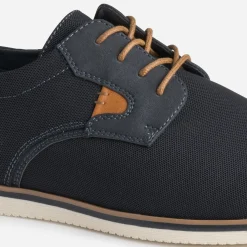 Eram Chaussures De Ville^Derby confort en toile MARINE