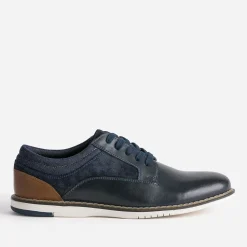 Eram Chaussures De Ville^Derby confort mix cuir et textile MARINE
