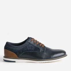 Eram Chaussures De Ville^Derby confort mix cuir et textile MARINE