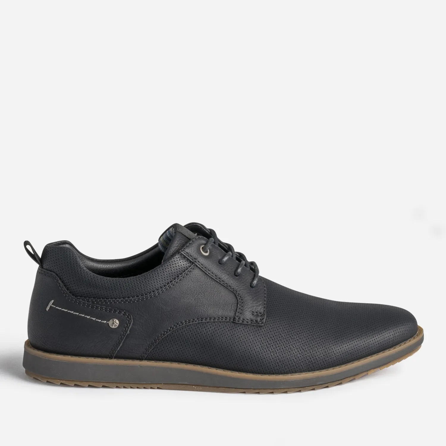 Eram Chaussures De Ville^Derby confort marine perforé NOIR