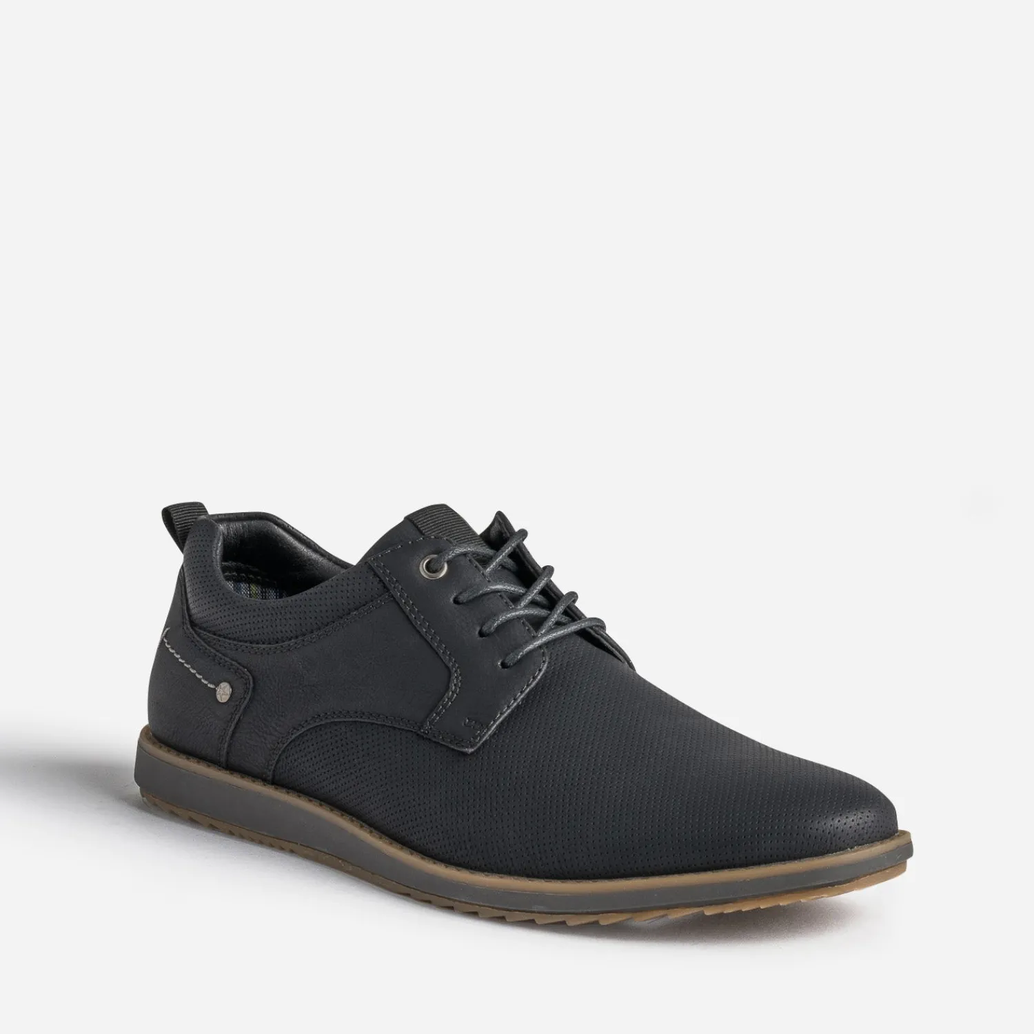 Eram Chaussures De Ville^Derby confort marine perforé NOIR
