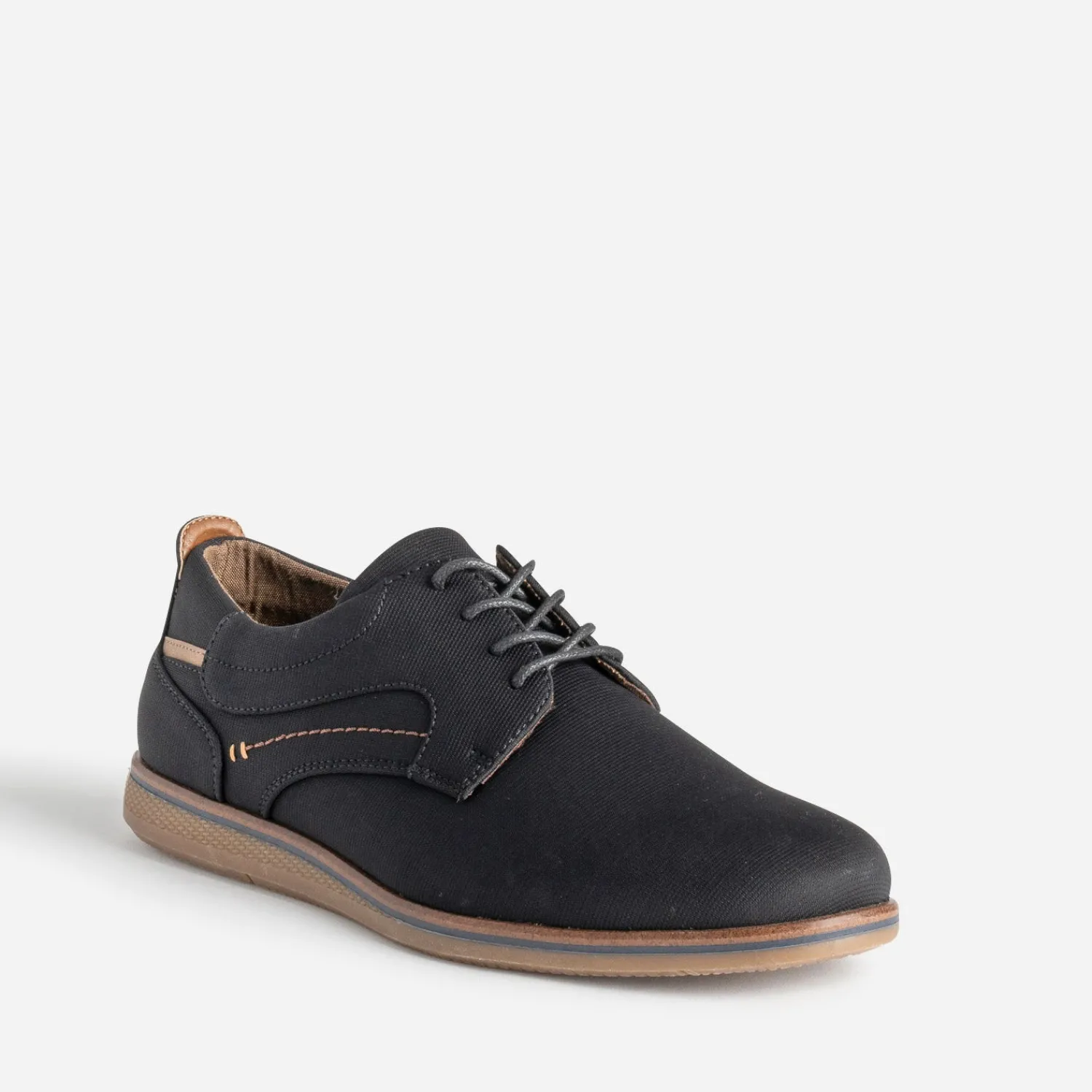 Eram Chaussures De Ville^Derby confort en toile texturée NOIR