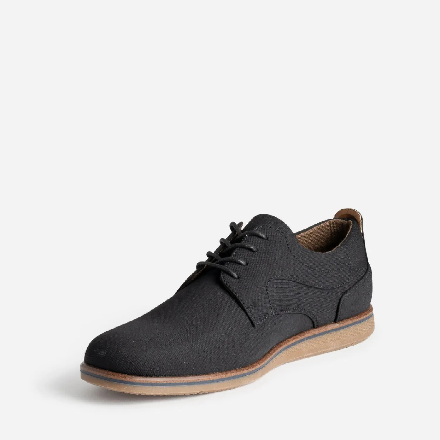 Eram Chaussures De Ville^Derby confort en toile texturée NOIR