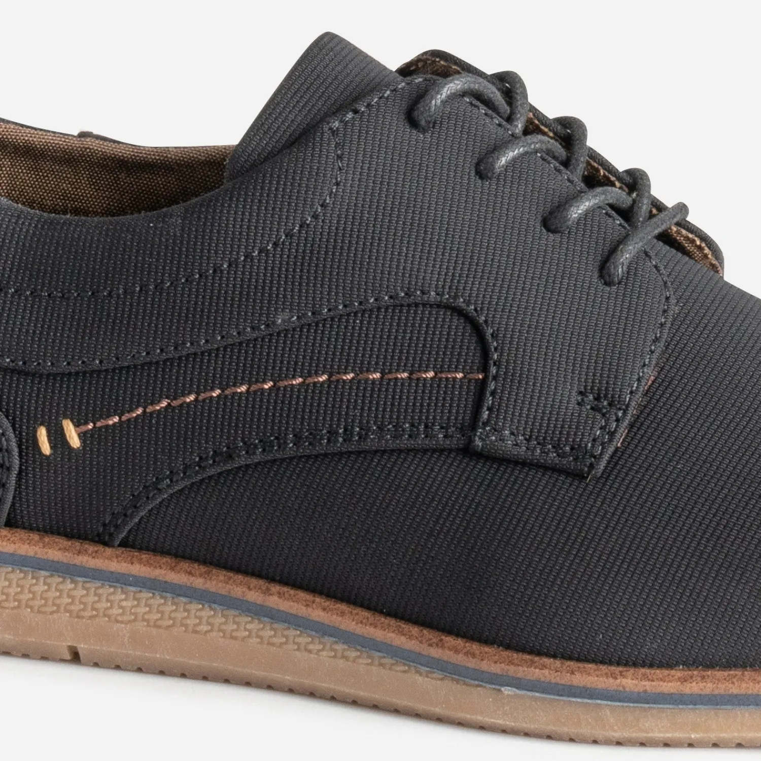 Eram Chaussures De Ville^Derby confort en toile texturée NOIR