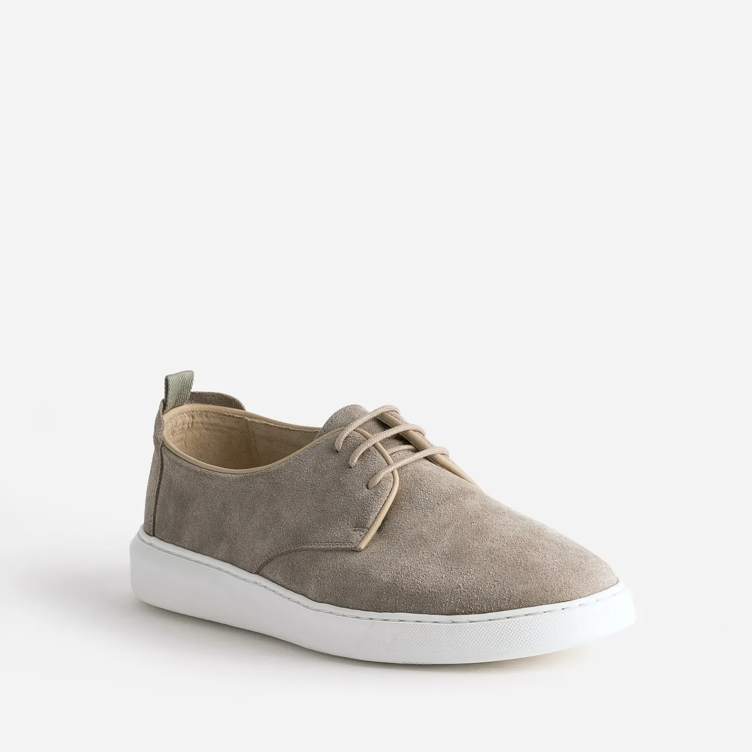 Eram Baskets/Tennis^Derby confort taupe en cuir velours BEIGE