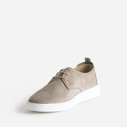 Eram Baskets/Tennis^Derby confort taupe en cuir velours BEIGE